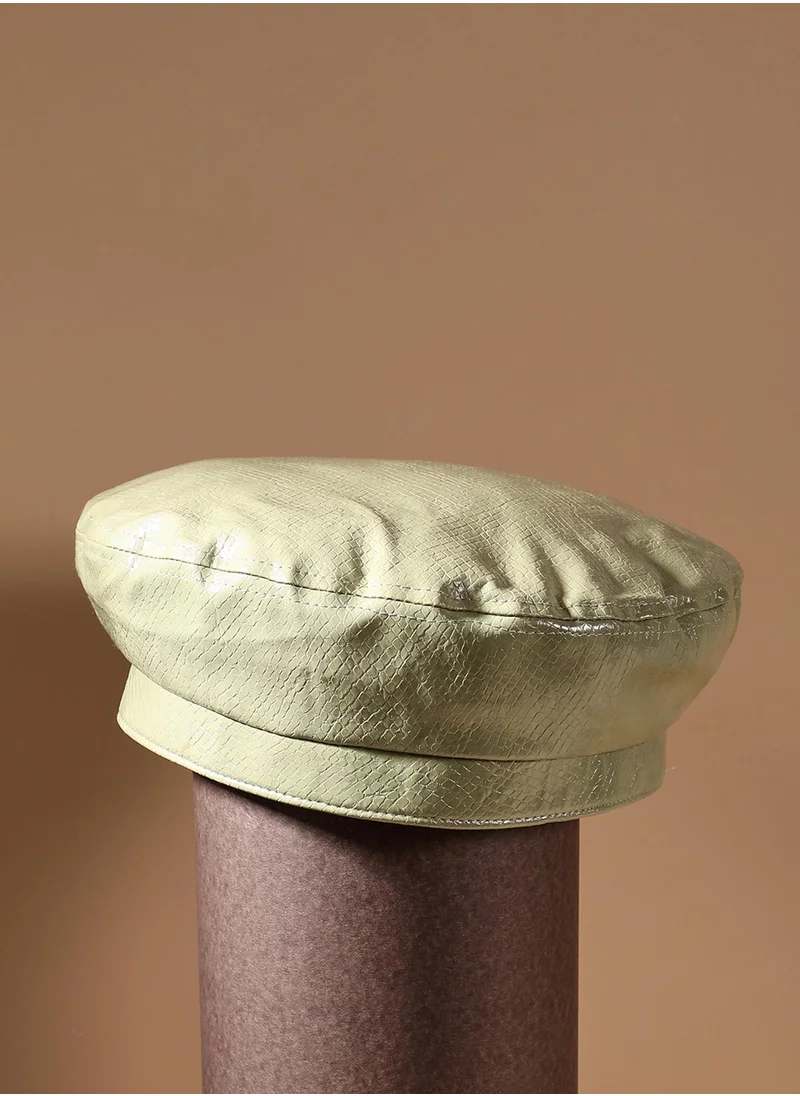 صوص هاوت Pebbled Beret Hat - Sage Green