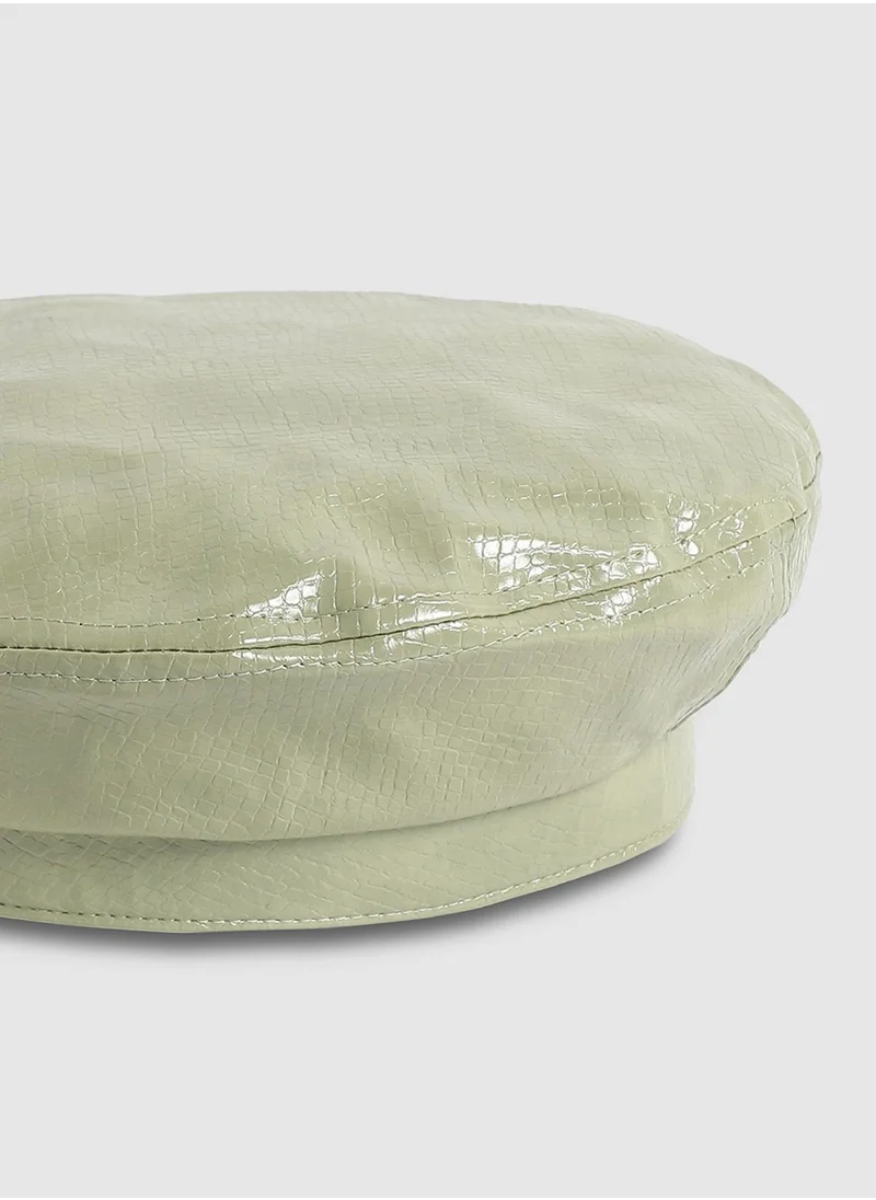 صوص هاوت Pebbled Beret Hat - Sage Green