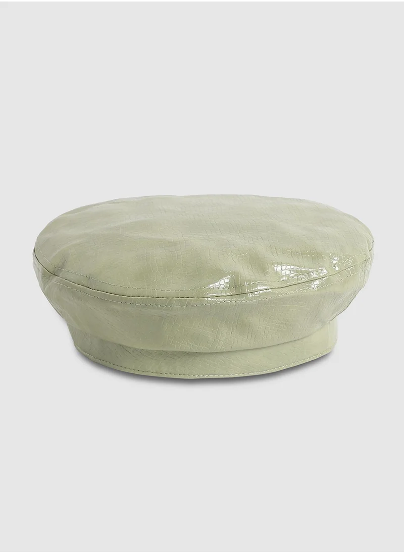 Haute Sauce Pebbled Beret Hat - Sage Green