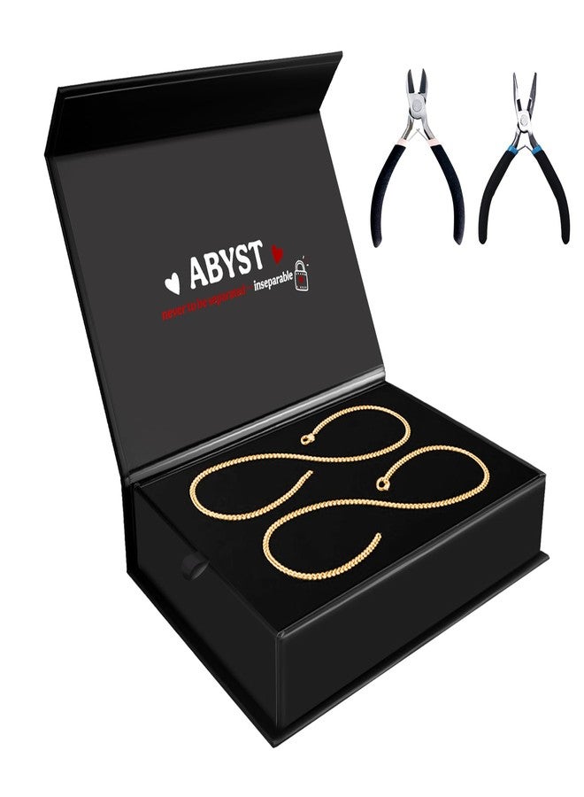 ABYST طقم أساور أبست الدائمة للأزواج - طقم صنع أساور فضية للأبد مع سلاسل مطلية بالذهب - مجوهرات رومانسية لا متناهية للاحتفال بالذكرى السنوية (ذهبي) - Image 1