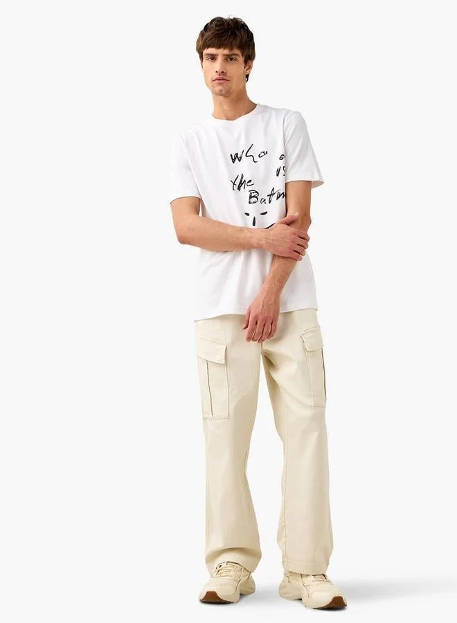 سبلاش فيڤ تيشيرت بطباعة باتمان بياقة دائرية وأكمام قصيرة