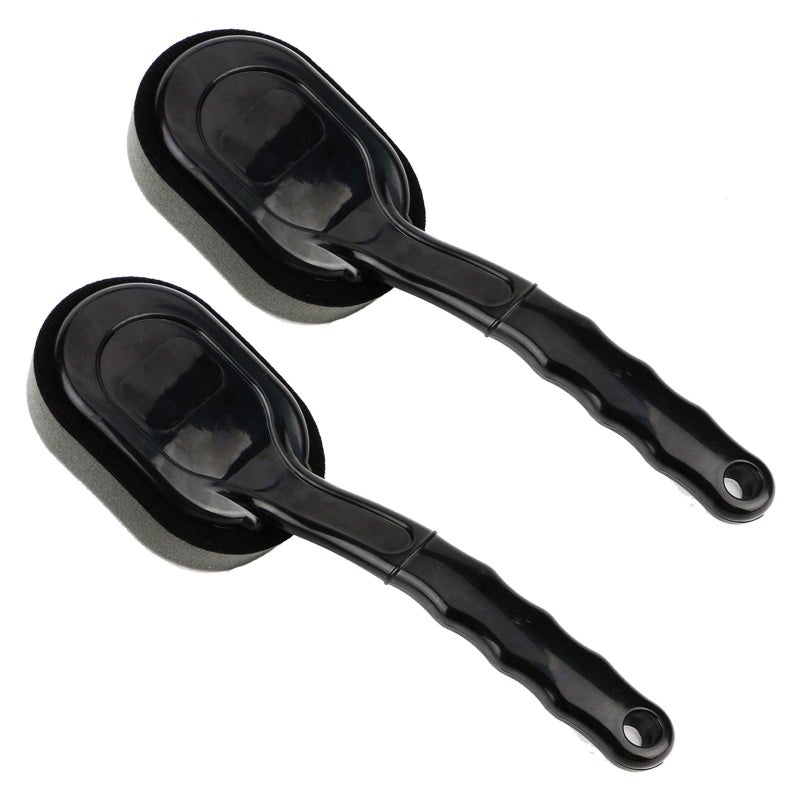 sdoot sdoot Tire Shine Applicator 2 Pack Tire Dressing Applicator Pad Tire Sponge Applicator Curved Tire Detail Sponge with Handle