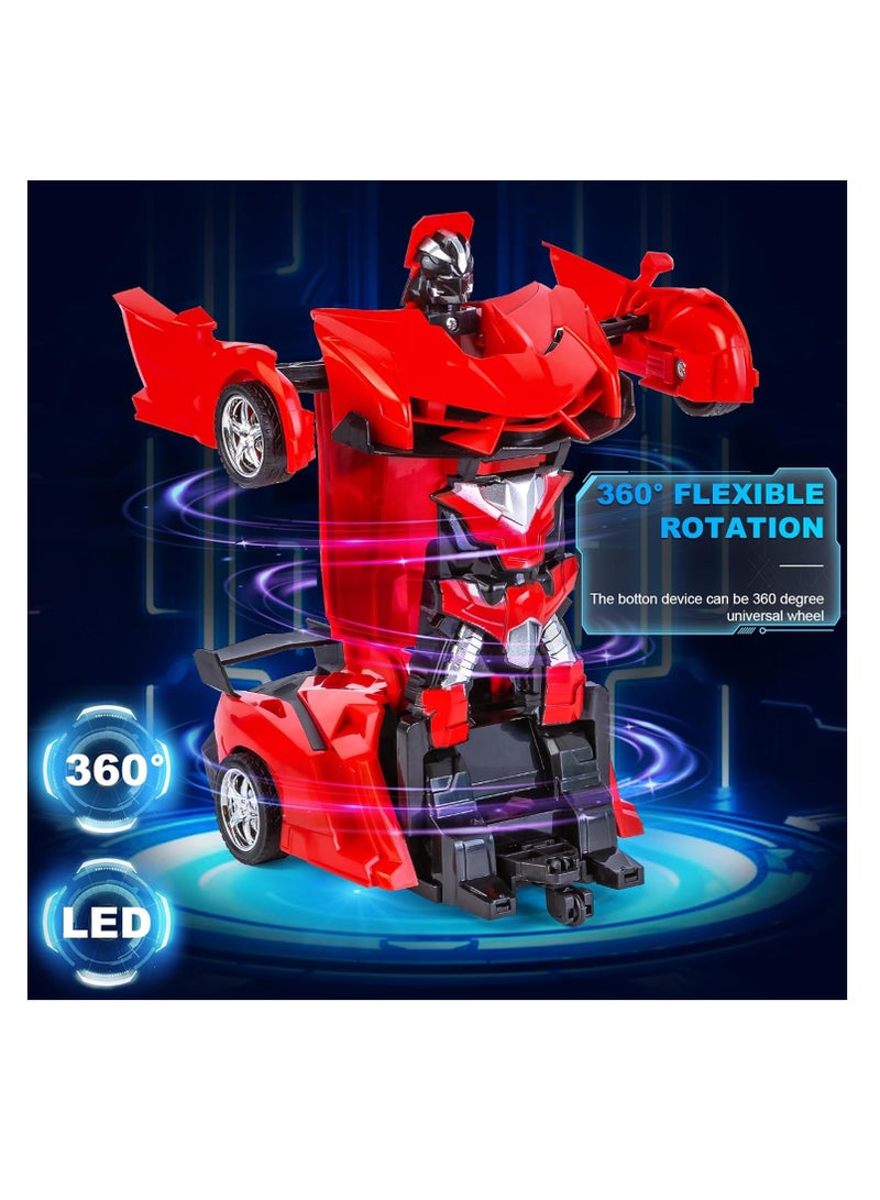 راكسوم لعبة سيارة وروبوت ترانسفورمرز 4 في 1، سيارات مشوهة يتم التحكم بها عن بُعد للأولاد والبنات، للأعمار من 4 إلى 14 عامًا، لون أحمر - Image 4