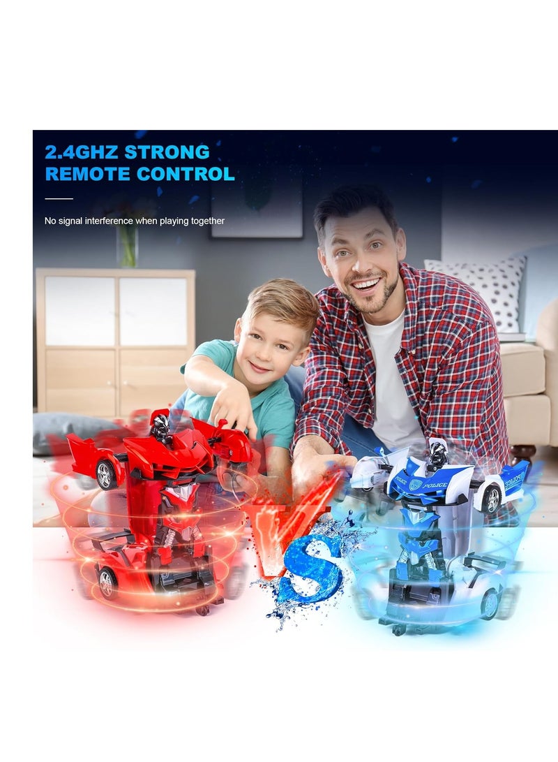 راكسوم لعبة سيارة وروبوت ترانسفورمرز 4 في 1، سيارات مشوهة يتم التحكم بها عن بُعد للأولاد والبنات، للأعمار من 4 إلى 14 عامًا، لون أحمر - Image 2