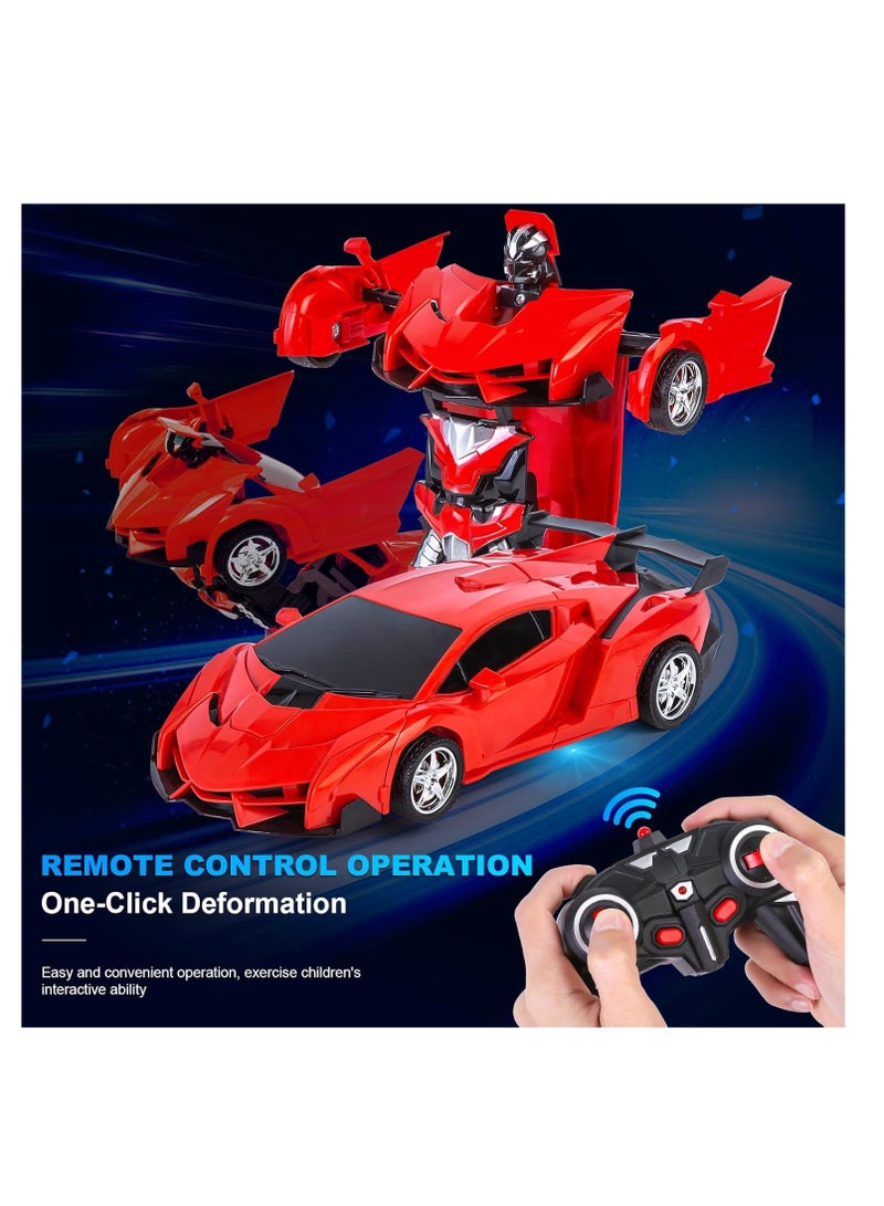 راكسوم لعبة سيارة وروبوت ترانسفورمرز 4 في 1، سيارات مشوهة يتم التحكم بها عن بُعد للأولاد والبنات، للأعمار من 4 إلى 14 عامًا، لون أحمر - Image 3