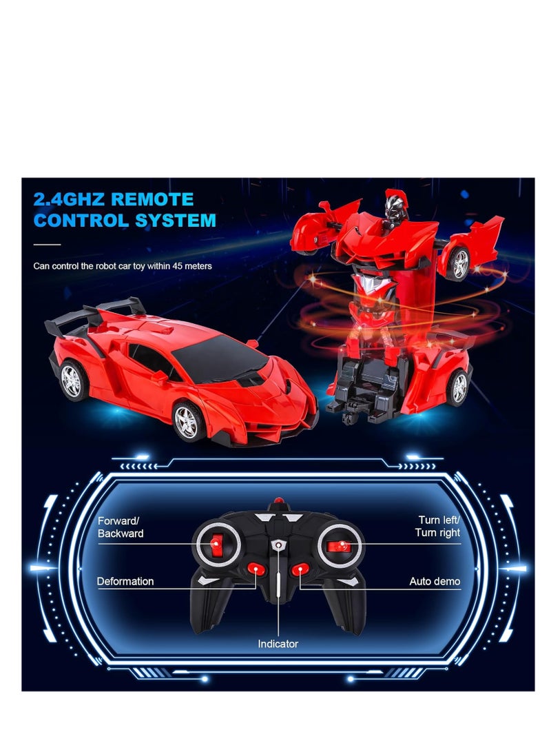 راكسوم لعبة سيارة وروبوت ترانسفورمرز 4 في 1، سيارات مشوهة يتم التحكم بها عن بُعد للأولاد والبنات، للأعمار من 4 إلى 14 عامًا، لون أحمر - Image 5