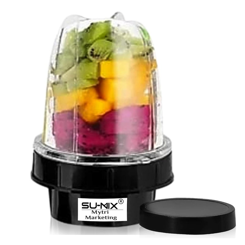 Sumix Bullet Jar for Mixer Grinder Small 350 ML ABS Transparent Mixer Juicer MA97 Black Pack of 1 - Image 1