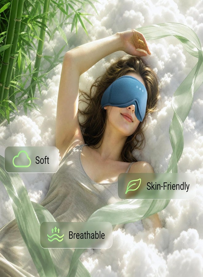 BeMyLady 3D Bamboo Cotton Sleep Mask with Bluetooth 5.4 Headphone, Blue - Image 5