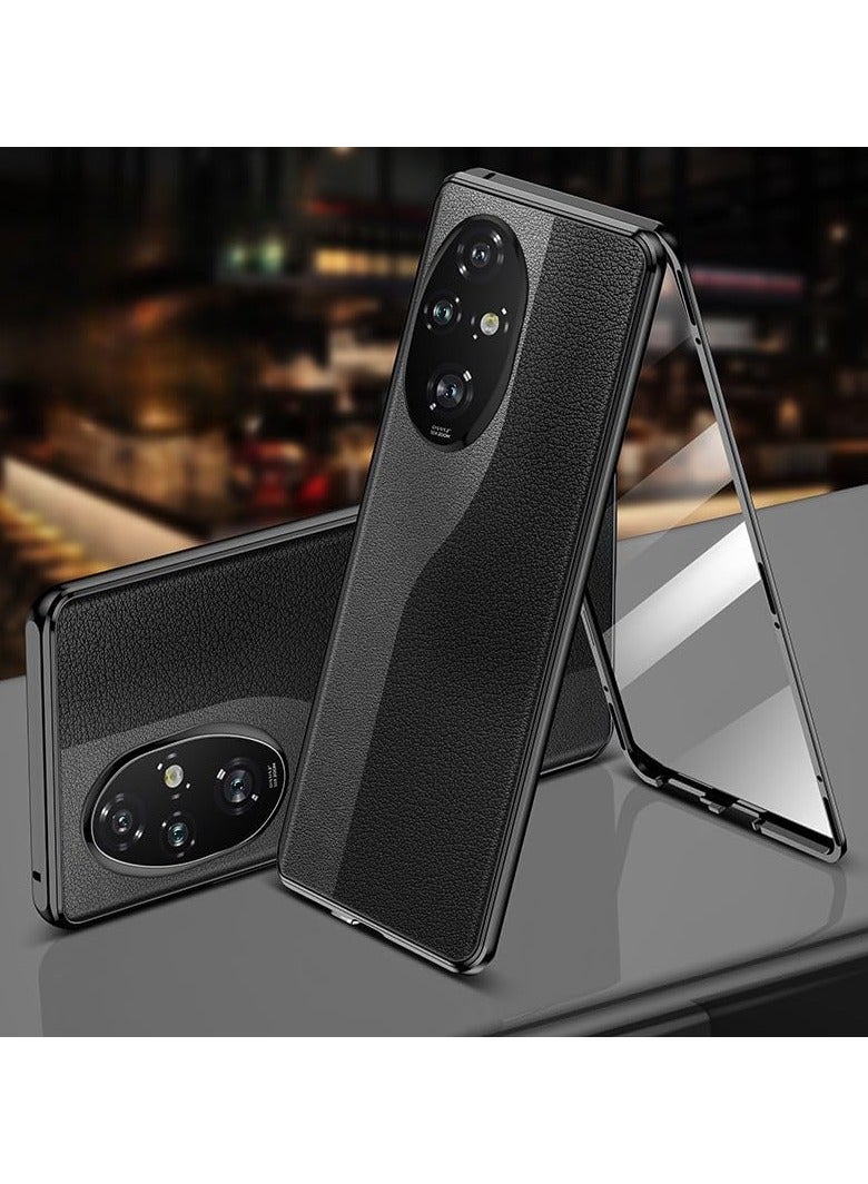 360 Full Case Compatible with Honor 200 Pro Case Tempered Glass Leather Cover Shell Double Sided Protection Metal Bumper For Honor 200 Pro