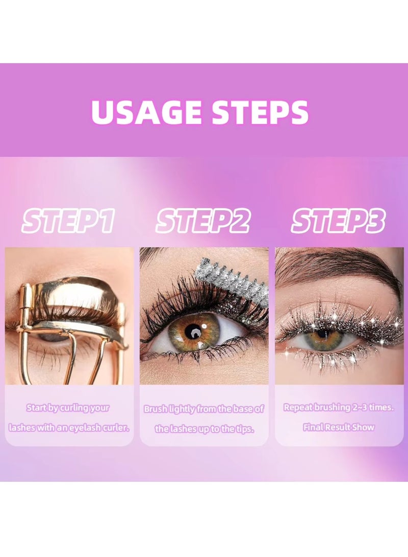 Glitter Mascara for Very Sparkling Eyes Makeup Sparkling Glitter Colored Mascara for Eyelashes Shiny Diamond Glitters Mascaras Makeup Lash Thickening Lengthening Mascara Gold 02
