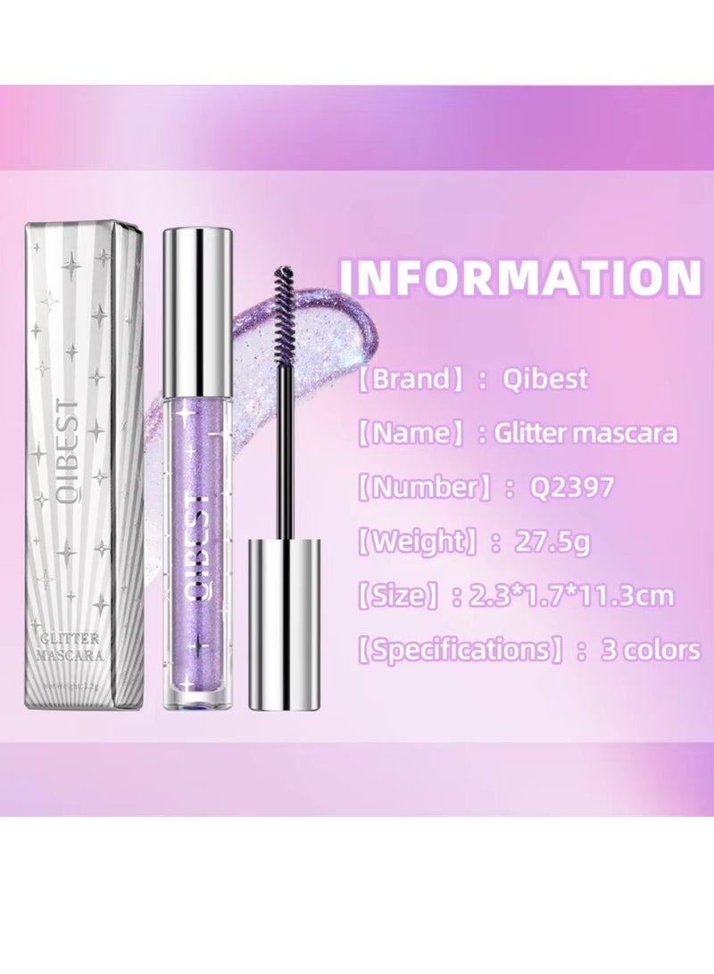 Glitter Mascara for Very Sparkling Eyes Makeup Sparkling Glitter Colored Mascara for Eyelashes Shiny Diamond Glitters Mascaras Makeup Lash Thickening Lengthening Mascara Gold 02