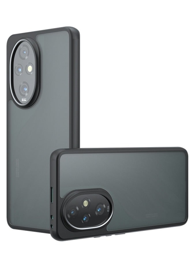 Case Cover Shockproof Hard PC Back Soft TPU Frame Matte Black Slim Protective Cover Compatible with  Honor 200 Pro ( Black) - Image 1