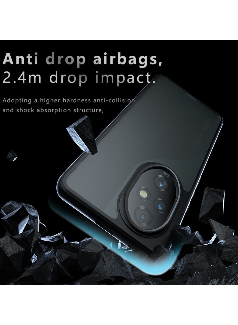 Case Cover Shockproof Hard PC Back Soft TPU Frame Matte Black Slim Protective Cover Compatible with  Honor 200 Pro ( Black) - Image 3