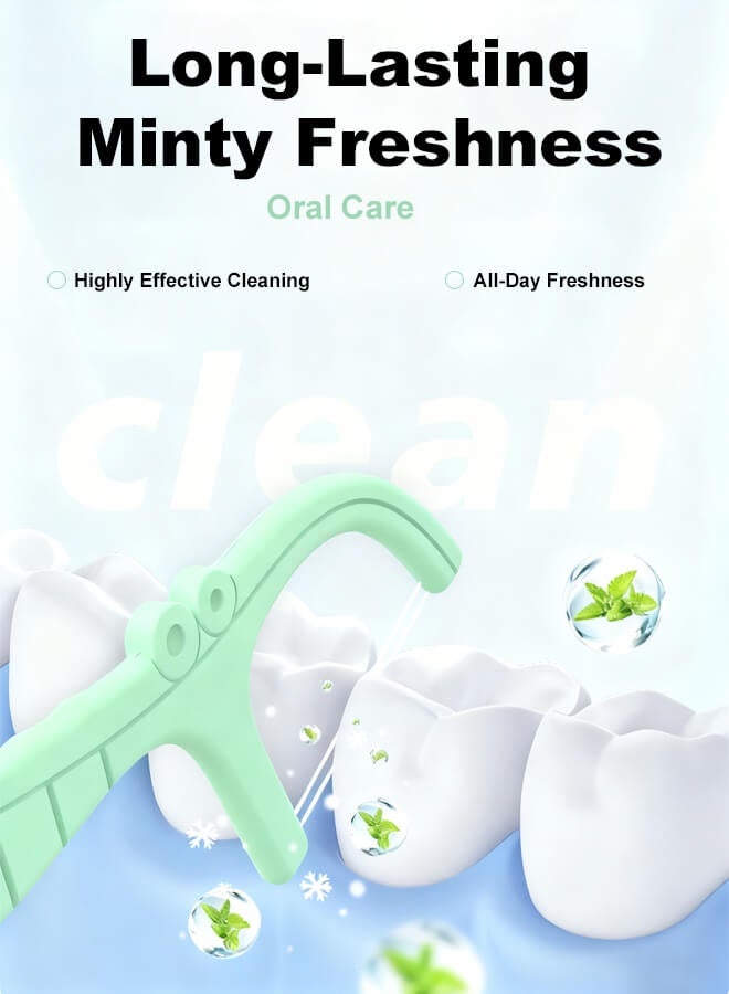 بليزار أعواد خيط تنظيف الأسنان مزدوجة الخطوط (60 قطعة) - أعواد خيط تنظيف الأسنان نباتية، خيط تنظيف الأسنان بالنعناع الطبيعي للبالغين والأطفال، أعواد خيط تنظيف الأسنان النباتية غير السامة وعيدان خيط تنظيف الأسنان، خضراء - Image 3