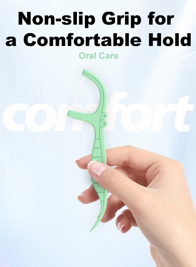 بليزار أعواد خيط تنظيف الأسنان مزدوجة الخطوط (60 قطعة) - أعواد خيط تنظيف الأسنان نباتية، خيط تنظيف الأسنان بالنعناع الطبيعي للبالغين والأطفال، أعواد خيط تنظيف الأسنان النباتية غير السامة وعيدان خيط تنظيف الأسنان، خضراء - Image 5