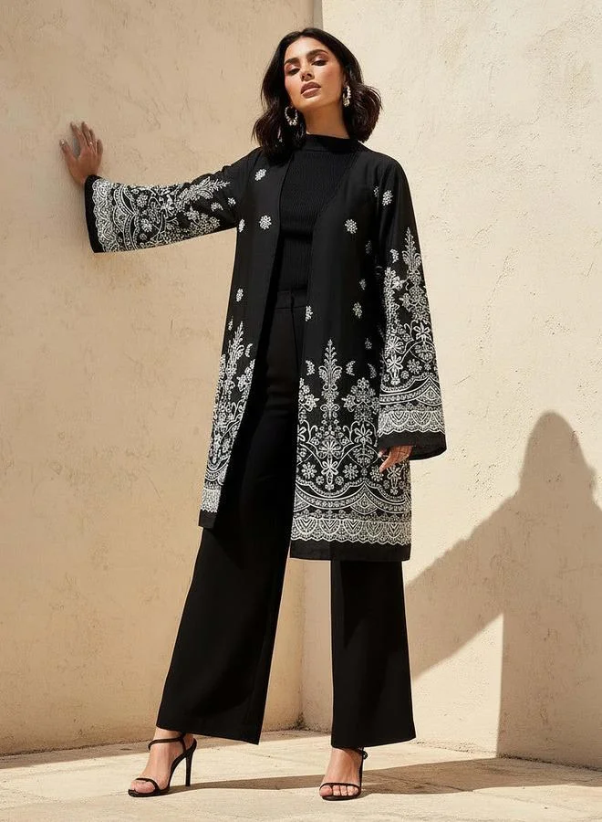 سبلاش فيڤ Viscose Kimono Shrug Printed