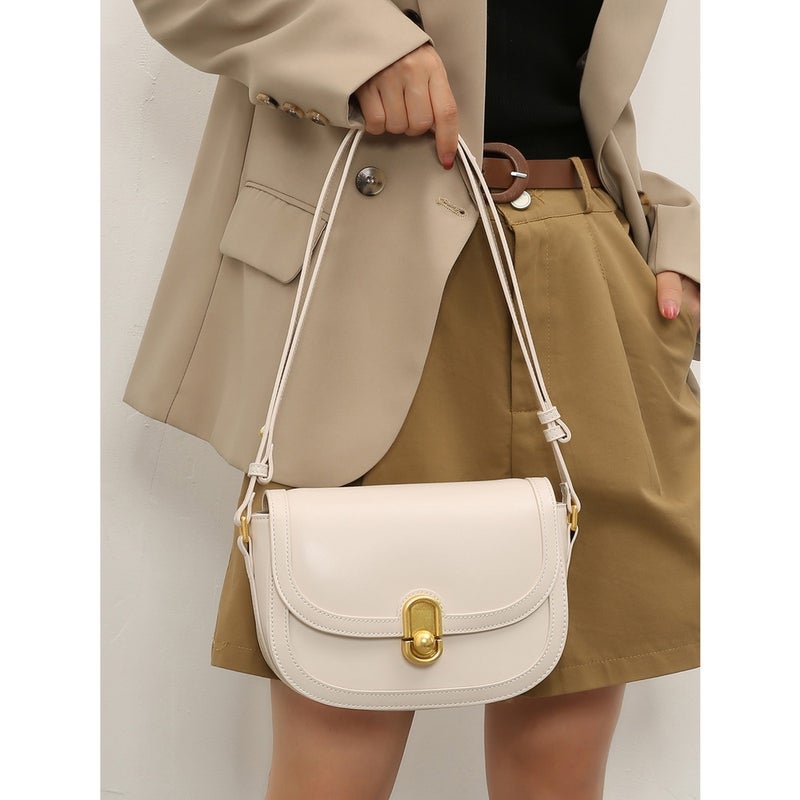 Soft Leather High-Grade Texture Saddle Bag All-Match Underarm Bag Crossbody Women'S Bag Fashion Casual Niche Design - Image 4