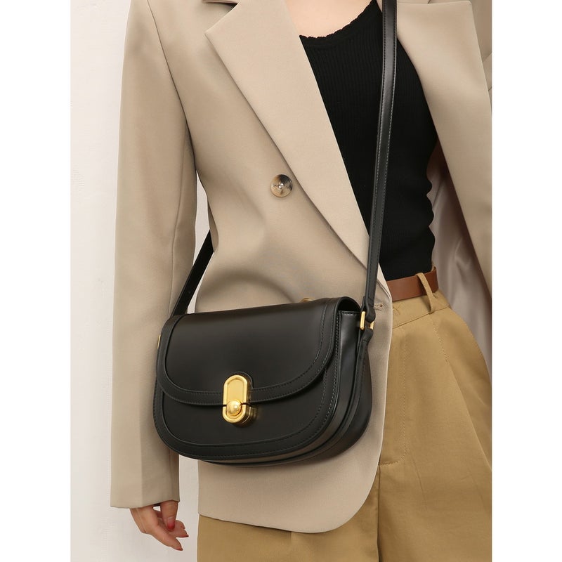 Soft Leather High-Grade Texture Saddle Bag All-Match Underarm Bag Crossbody Women'S Bag Fashion Casual Niche Design - Image 2