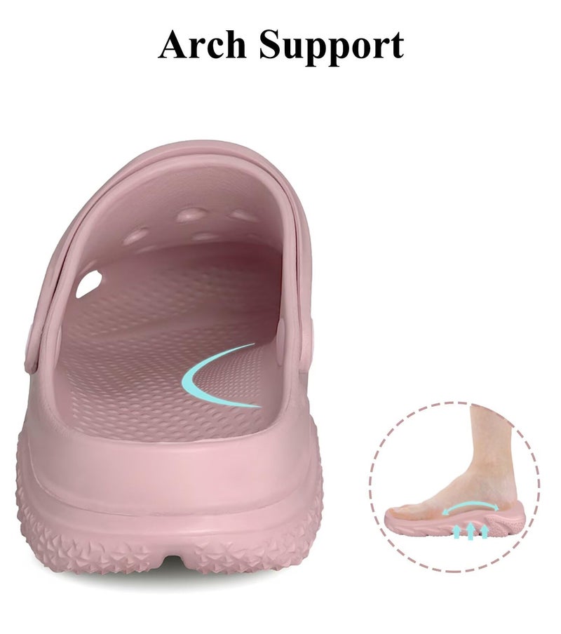 Haifago Mens Womens Garden Clogs Shoes with Arch Support, Unisex Adult Classic Slip On Slides Sandals Outdoor Beach Pool Slipper Pink - Image 5
