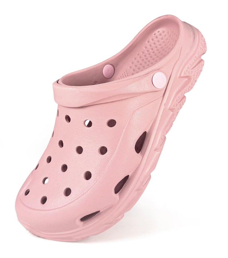 Haifago Mens Womens Garden Clogs Shoes with Arch Support, Unisex Adult Classic Slip On Slides Sandals Outdoor Beach Pool Slipper Pink - Image 1