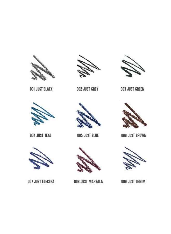 Colorbar Just Smoky Kajal, Just Denim 009, 1.2g | Waterproof and non-transfer | Lasts upto 12 hours | Paraben Free - Image 3