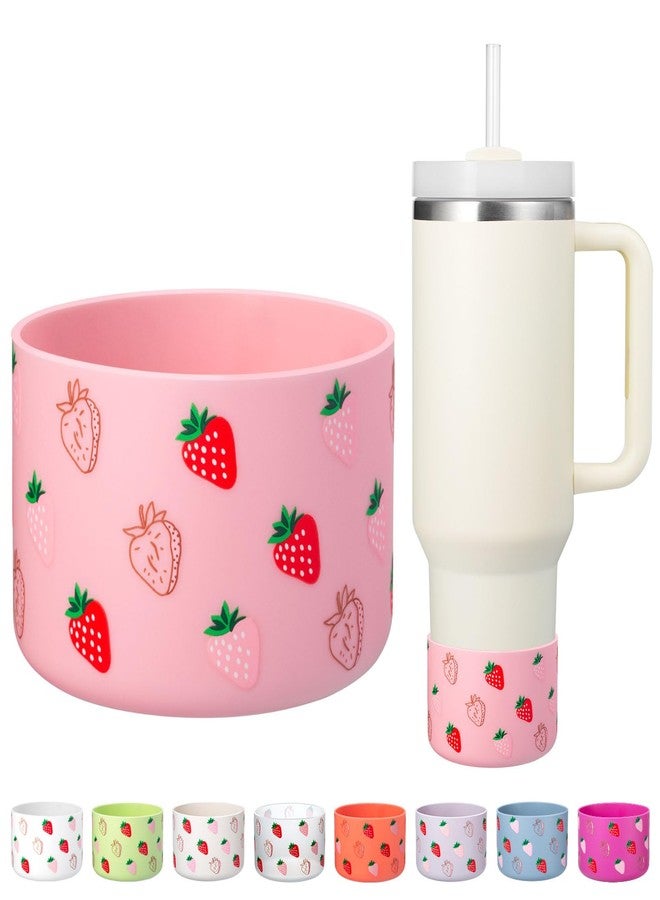 Onlymory Silicone Boot for Stanley 40 oz Cup, Bottom Boots for Stanley IceFlow Flip 20 oz 30 oz, Protector Sleeve for Hydroflask 12-24 oz Sports Water Bottle Cover Stanley Cup Accessories (Light Pink) - Image 1