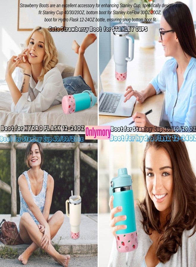 Onlymory Silicone Boot for Stanley 40 oz Cup, Bottom Boots for Stanley IceFlow Flip 20 oz 30 oz, Protector Sleeve for Hydroflask 12-24 oz Sports Water Bottle Cover Stanley Cup Accessories (Light Pink) - Image 4
