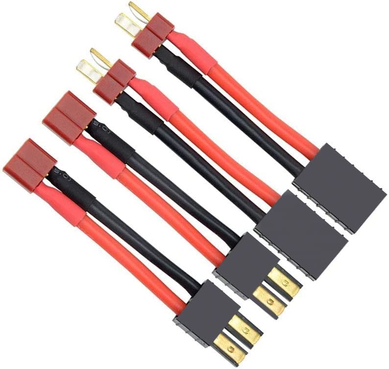 FLY RC 2Pairs T Plug Rc Lipo Battery Charger Cable Compatible with SlashRustlerStampedeBanditE Revo RC Car - Image 1