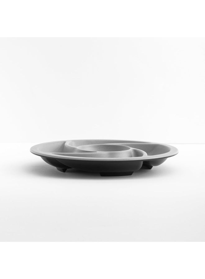 ماستر جولد طبق ميلامين دائري مقسم 24 سم | طبق متعدد الاستخدامات مثالي لتقديم المقبلات والمكسرات والصلصات والوجبات الخفيفة في المطاعم والفنادق والمنازل - Image 2