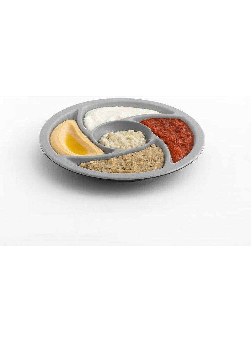 ماستر جولد طبق ميلامين دائري مقسم 24 سم | طبق متعدد الاستخدامات مثالي لتقديم المقبلات والمكسرات والصلصات والوجبات الخفيفة في المطاعم والفنادق والمنازل - Image 1