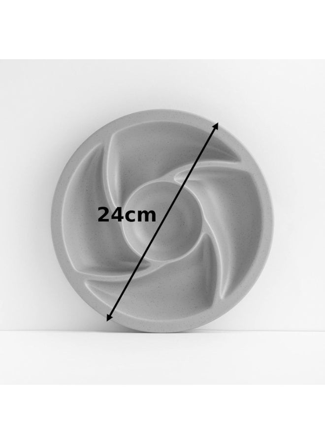 ماستر جولد طبق ميلامين دائري مقسم 24 سم | طبق متعدد الاستخدامات مثالي لتقديم المقبلات والمكسرات والصلصات والوجبات الخفيفة في المطاعم والفنادق والمنازل - Image 5