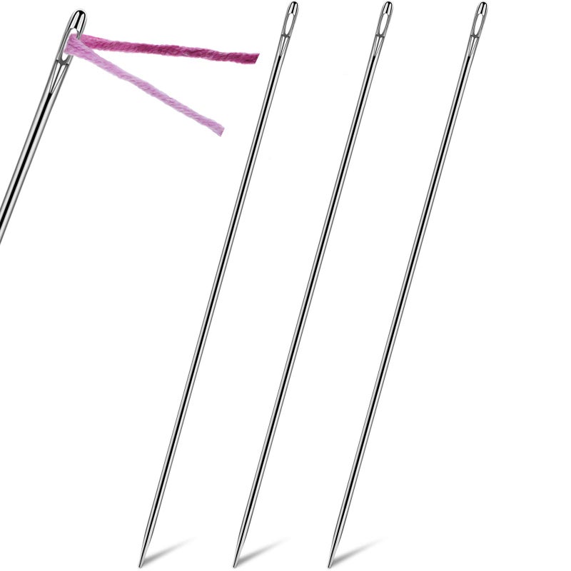 3 Pieces 12 Inch Upholstery Needle Extra Long Sewing Needles for Crafts Stainless Steel Straight Hand Upholstery for Tufting WebbingSewing Edges and Stitching Through Padding Arts Projects