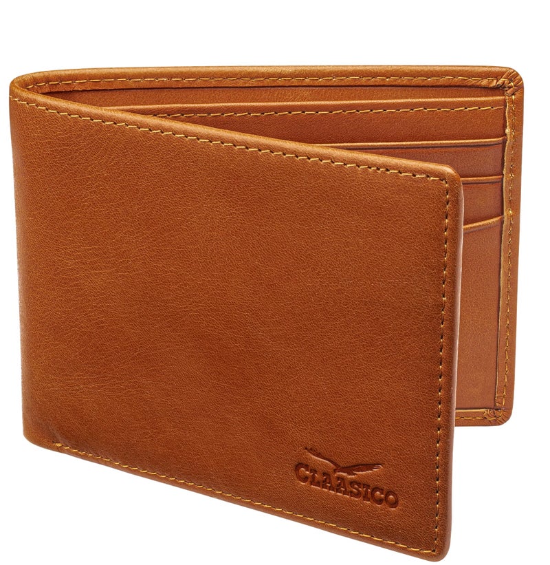 Claasico Men’s Bifold Wallet for Men – Genuine Leather RFID Wallet, Slim Billfold Cardholder w/ID Window – Gift Box Included - Image 1