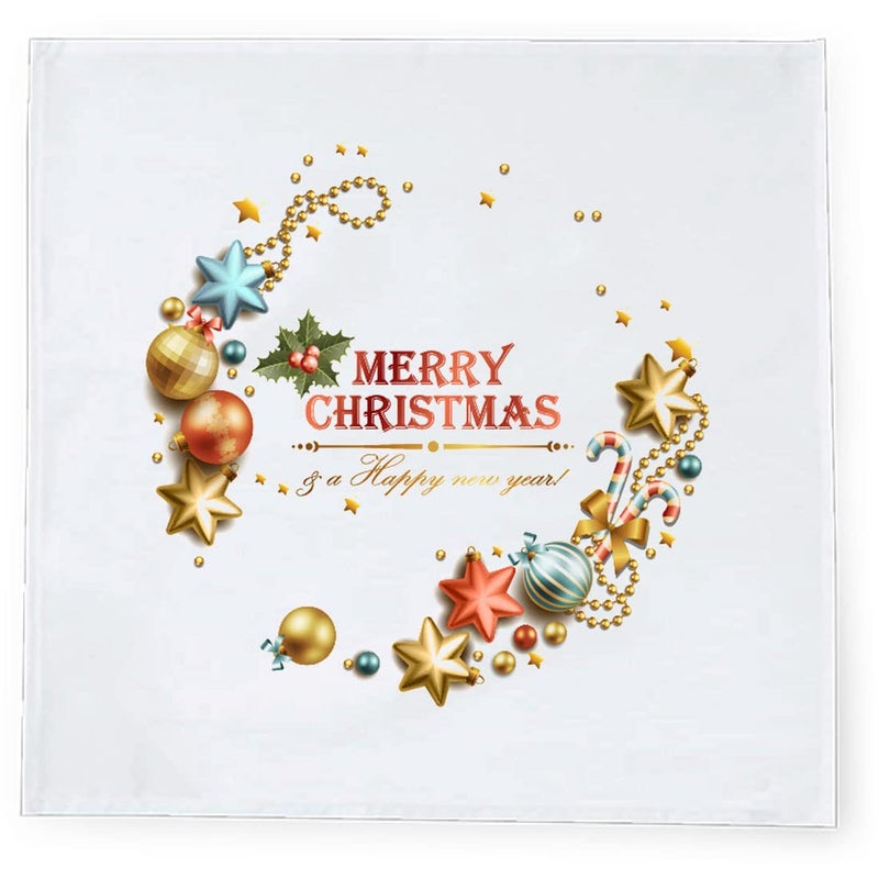 Khakee 6 Pcs Christmas Theme Silk Table Napkins 10x 10 for Xmas Decoration Christmas OrnamentsChristmas Giftxmas21680 - Image 3