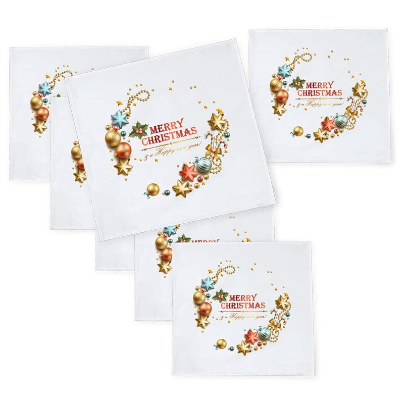 Khakee 6 Pcs Christmas Theme Silk Table Napkins 10x 10 for Xmas Decoration Christmas OrnamentsChristmas Giftxmas21680 - Image 1