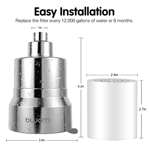 BWDM Filtered Shower Head, 2-in-1 Shower Head Filter-5 Modes High Pressure Output with 15 Stage Hard Water Shower Filter Cartridge for Remove Chlorine Heavy Metals and Other Sediments - Image 4
