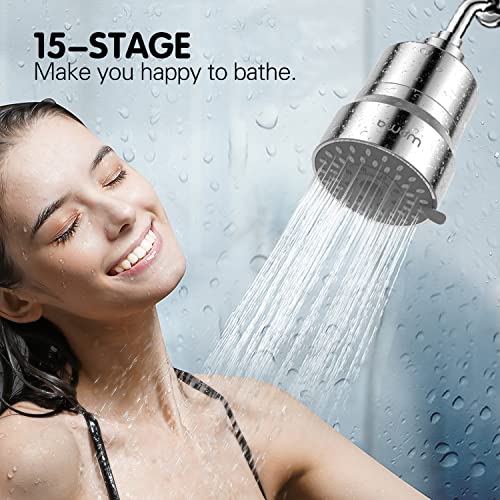 BWDM Filtered Shower Head, 2-in-1 Shower Head Filter-5 Modes High Pressure Output with 15 Stage Hard Water Shower Filter Cartridge for Remove Chlorine Heavy Metals and Other Sediments - Image 3