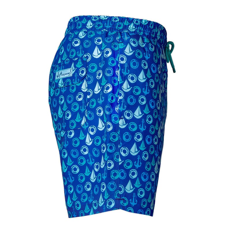 Anemoss Men Swimming Shorts, 100% Polyester Quick-Dry, 3-Pocket Mesh Lining, Drawstring Elastic Waist, Essential Swimwear Trunks for Men, Marine Theme, Made in Turkey - Image 5