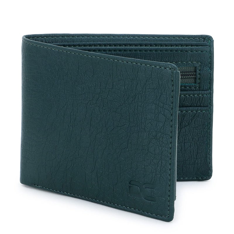 Dezire Crafts Men's Bi-Fold, Textured PU Leather/Slim Wallets with Detachable Card Slot Case (Green) - Image 1