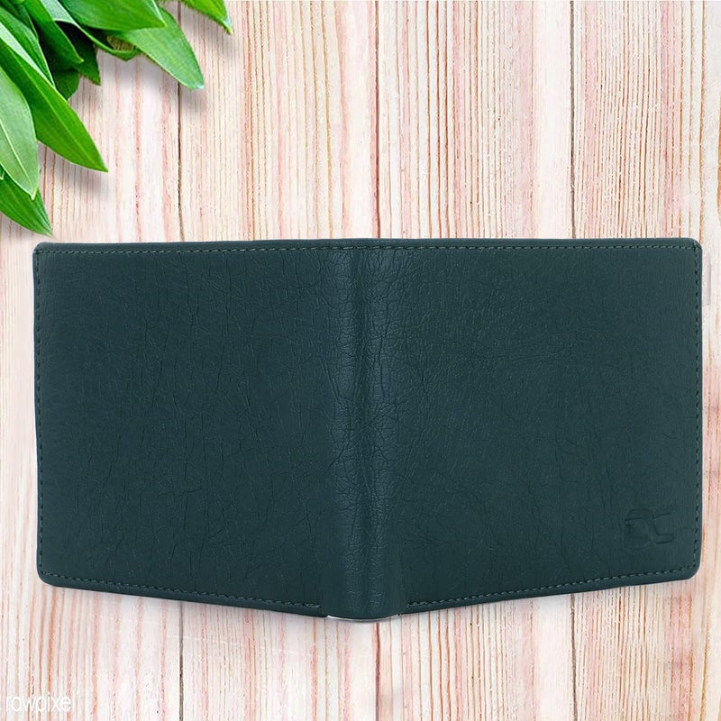 Dezire Crafts Men's Bi-Fold, Textured PU Leather/Slim Wallets with Detachable Card Slot Case (Green) - Image 5
