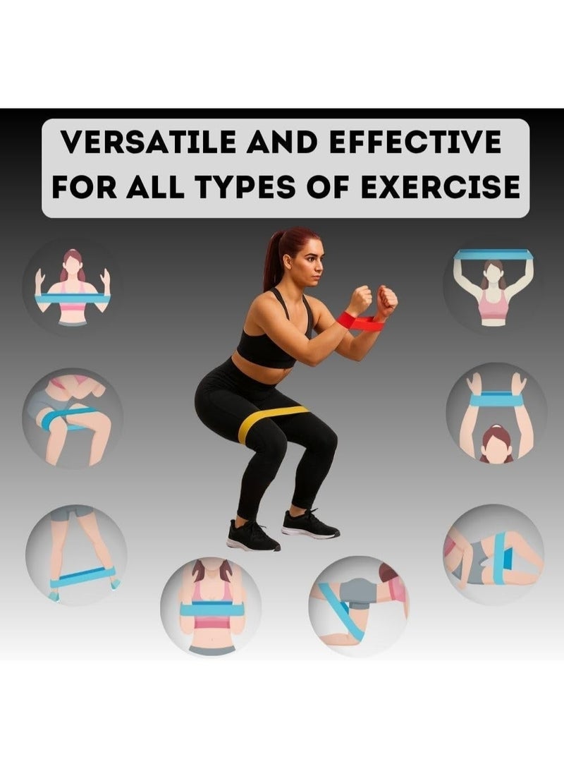 Resistance Bands Set, Portable resistance bands for workout With Carry Bag, 5pcs Assorted Pounds Strength Training Exercise Resistance Loops Stretch Bands, Unbreakable 100% High-quality materials Exercise Bands, Gym Fitness Yoga Workout Resistance Loops Bands for Arm Legs and hips - Image 3