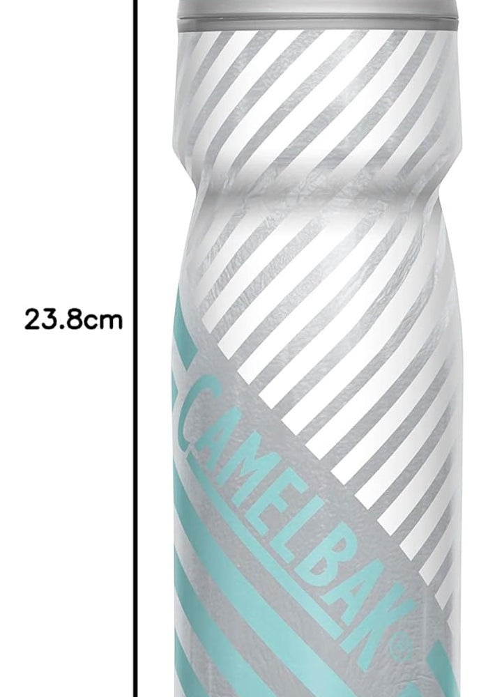 CamelBak Podium Chill Insulated Water Bottle 21oz - Grey/Teal Stripe - Image 3