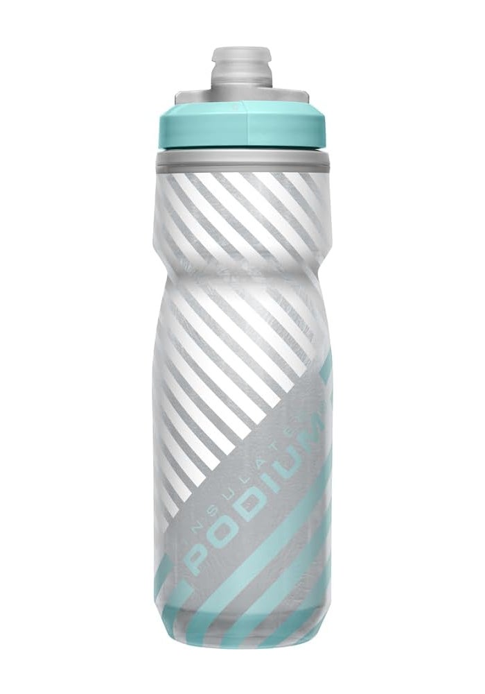 CamelBak Podium Chill Insulated Water Bottle 21oz - Grey/Teal Stripe - Image 1