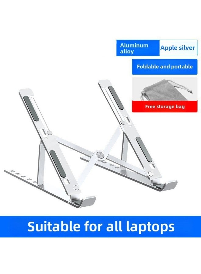N3 Aluminum Alloy Laptop Desktop Stand Folding Mobile Phone Tablet Height Increasing Cooling Base Hanging Support Frame-Color:N3 Aluminum Alloy Six Gear  With Storage Bag - Image 1