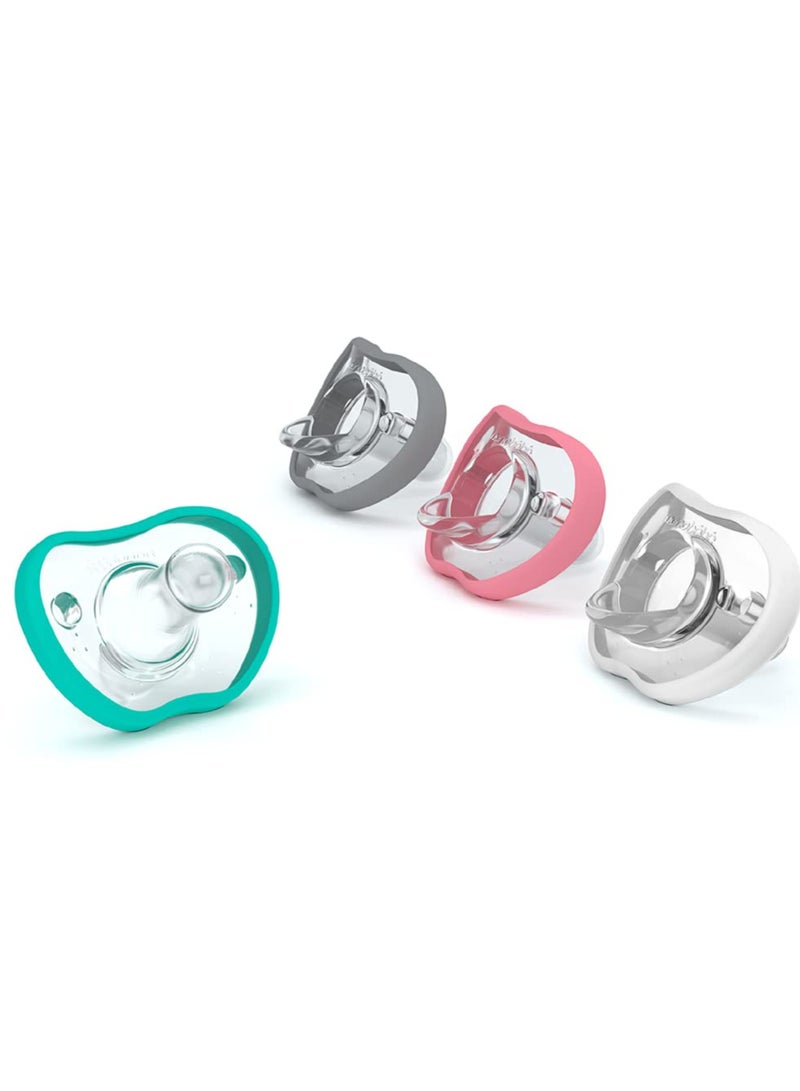 NANOBEBE Flexy Pacifier 4 Pack 3 Month Plus Pink Grey - Image 2