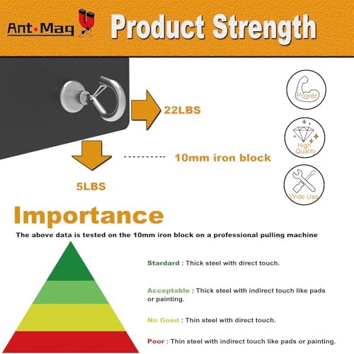 Ant Mag Magnetic Hooks Heavy Duty with Snap 22lbs Strong Magnet Hooks Great Hanging for Refrigerator, Cruise Cabin, Grill, Wreath,Kitchen,Office 10 Pack - Image 3