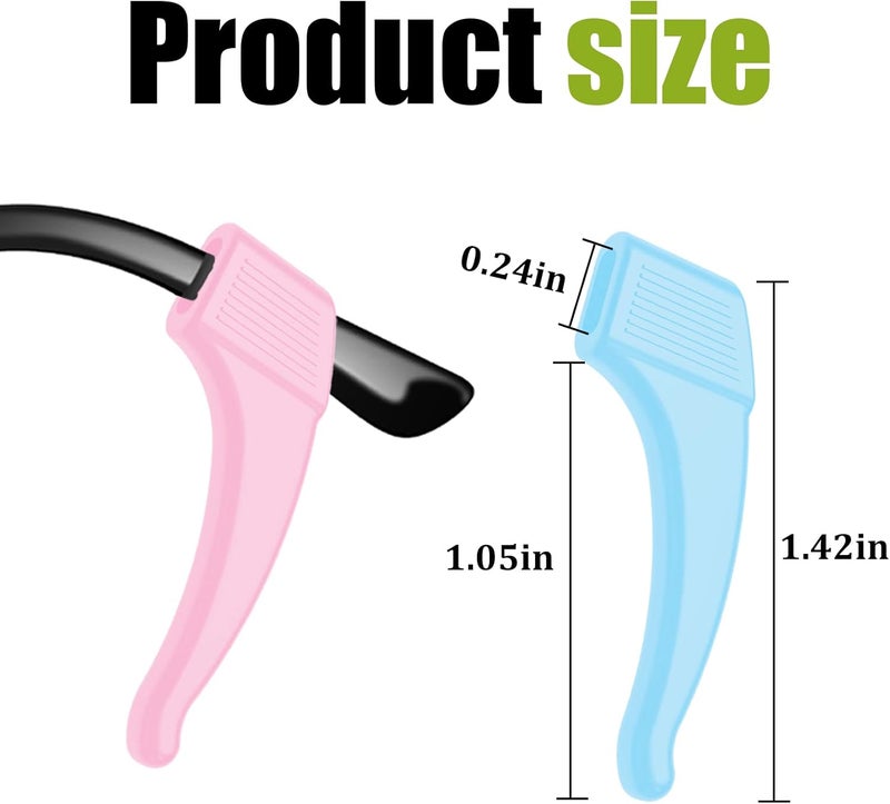SMARTTOP 20 paris Anti-Slip Eyeglass Ear Grips Hook, Comfortable Silicone Elastic Eyeglasses Temple Tips Sleeve Retainer-For Eyeglasses Sunglasses Spectacles Glasses (5Color) - Image 2