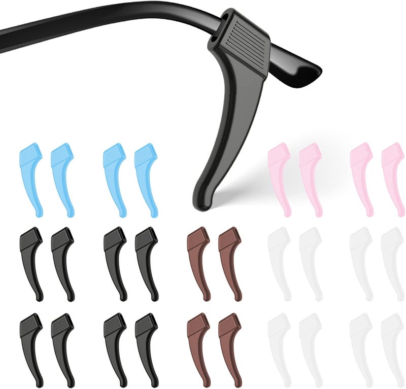 SMARTTOP 20 paris Anti-Slip Eyeglass Ear Grips Hook, Comfortable Silicone Elastic Eyeglasses Temple Tips Sleeve Retainer-For Eyeglasses Sunglasses Spectacles Glasses (5Color) - Image 1