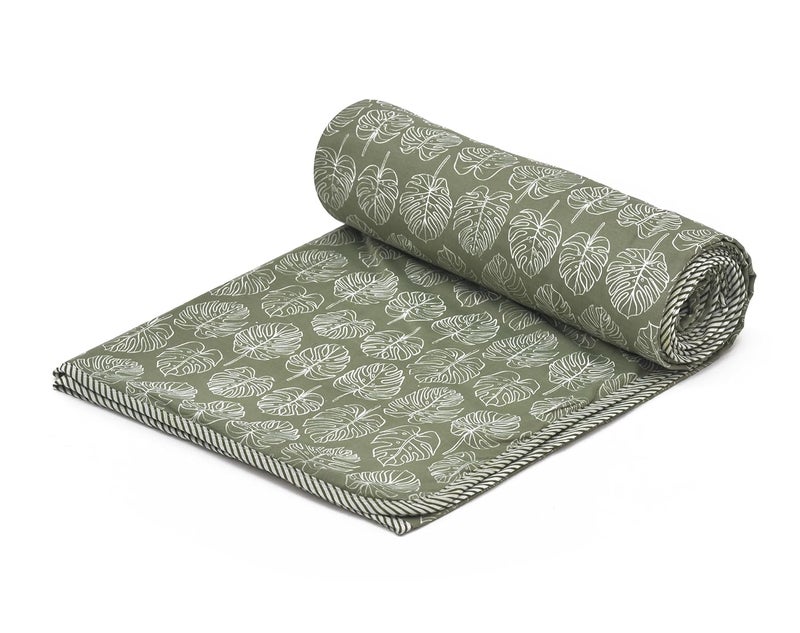 RUSTIC LINEN Super Soft Cotton Reversible Single Dohar 55X87InchesLahariya Fabric EdgingPiping DoharFlannel Dohar Throws for Single BedSoft Lightweight AC Summer Blanket - Image 3