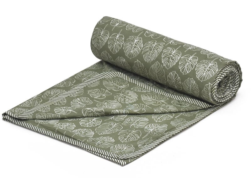 RUSTIC LINEN Super Soft Cotton Reversible Single Dohar 55X87InchesLahariya Fabric EdgingPiping DoharFlannel Dohar Throws for Single BedSoft Lightweight AC Summer Blanket - Image 2